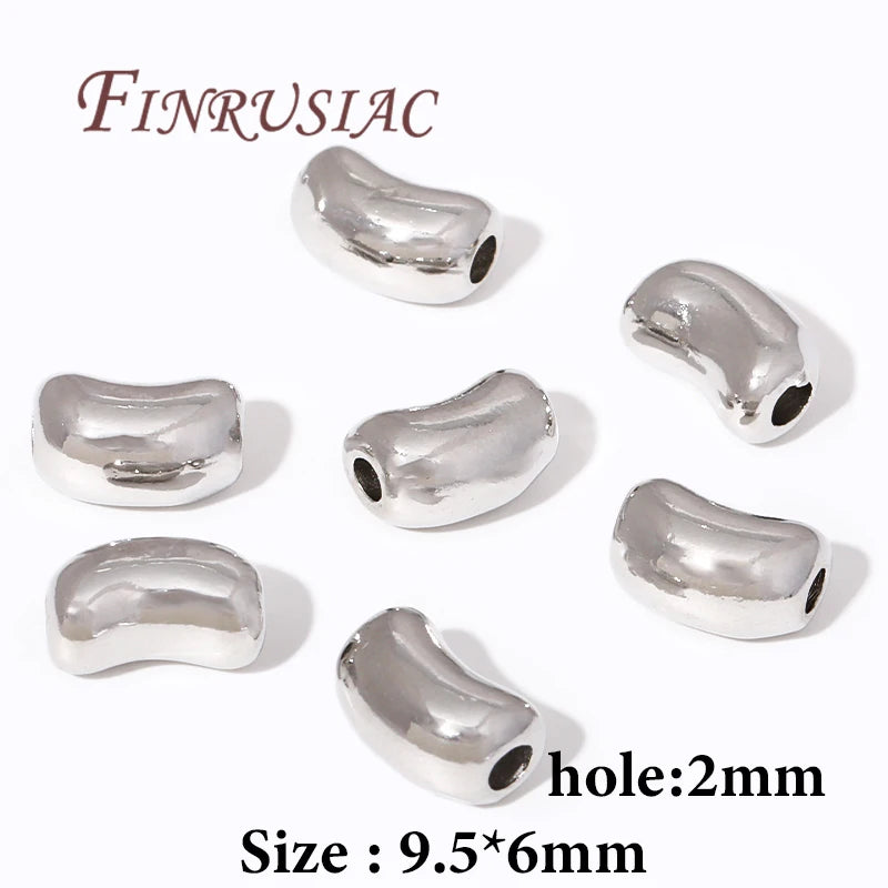 18K Gold Plated Metal Spacer Beads for Jewelry Making – 6mm Jewelry Making Beads P3 Rhodium Plated 10 pcs
