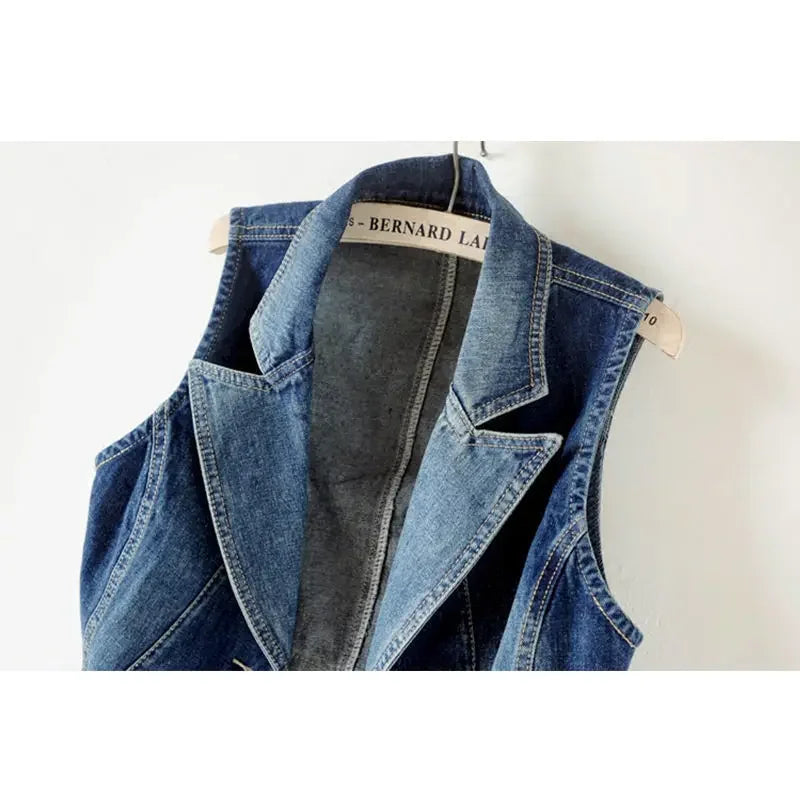 PTKPCC Women's Denim Vest Jacket – Sleeveless Waistcoat S–3XL Denim Vest Jacket P3