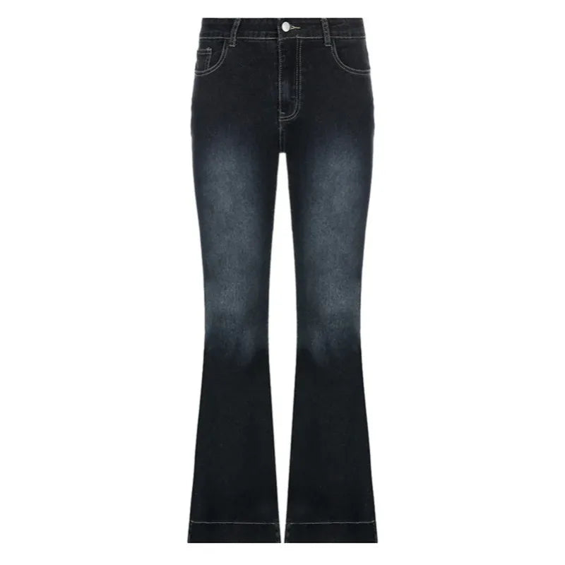 Y2K Flare Jeans Women Low Rise Vintage Distressed Streetwear Flare Jeans P3