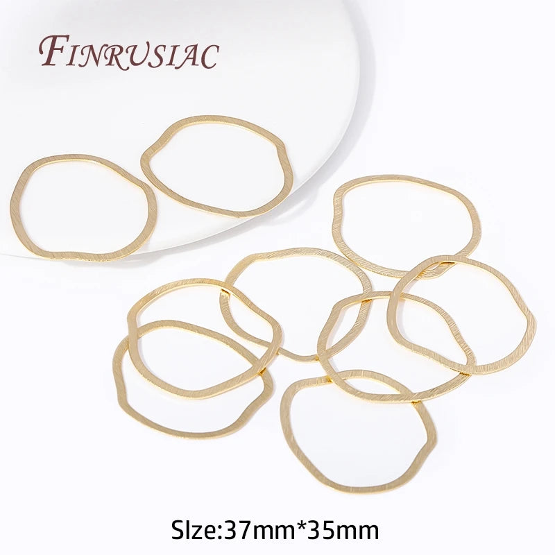 18K Gold Plated Brass Irregular Earring Findings for DIY Jewelry Earring Pendant Findings P3 18K Real Gold Plated 8 Pieces