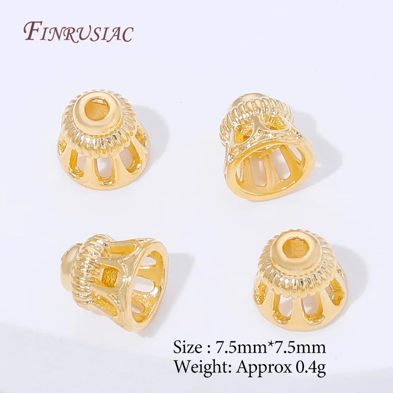 18K Gold Plated Filigree Cone Bead Caps – DIY Jewelry Findings Jewelry Findings P3 18K Gold Plated 10 PCS