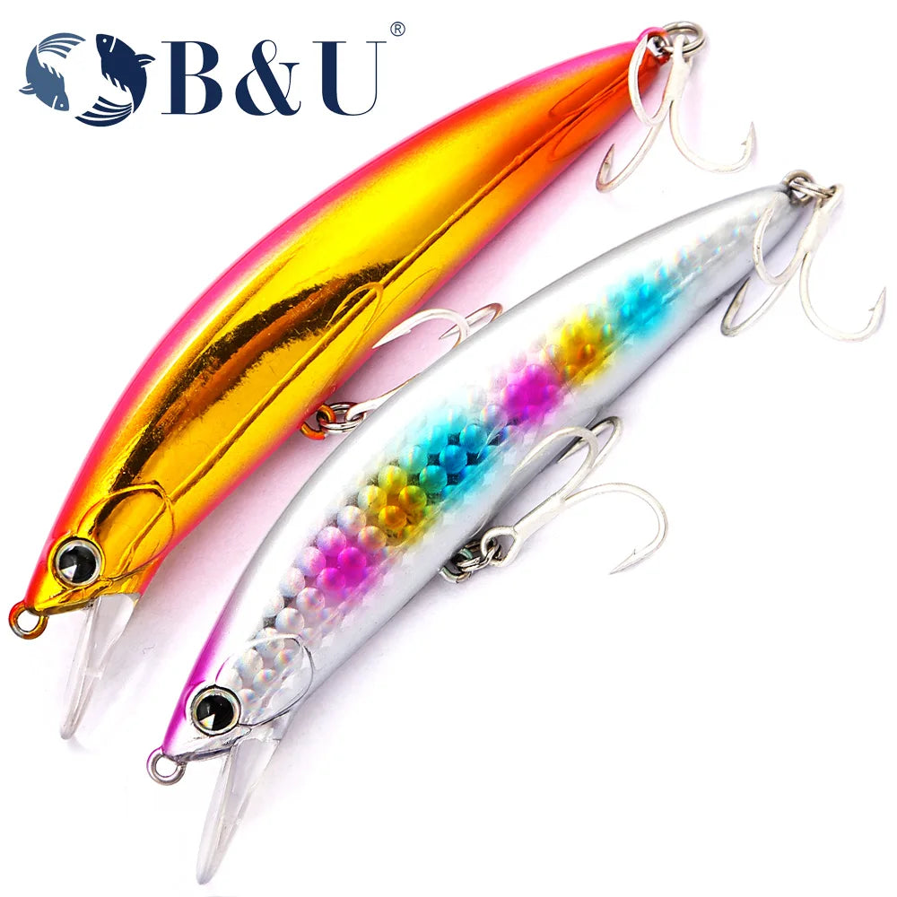 B&U Saltwater Sinking Minnow Jerkbait – Long-Cast Sea Bass Lure Saltwater Fishing Lure P3