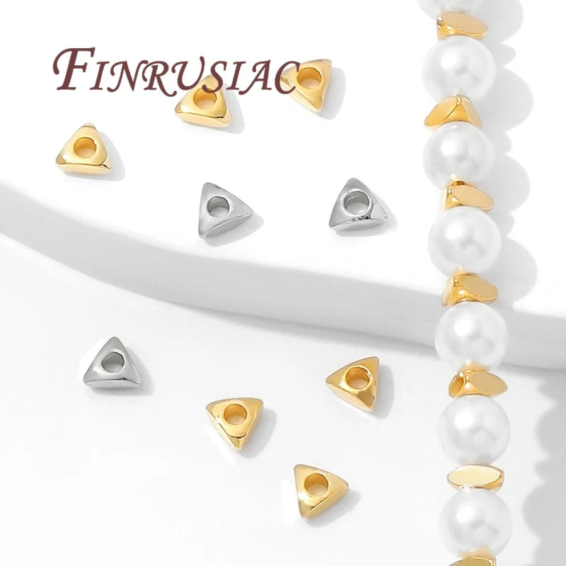 3mm 18K Gold Plated Triangle Spacer Beads | DIY Jewelry Making Jewelry Spacer Beads P3
