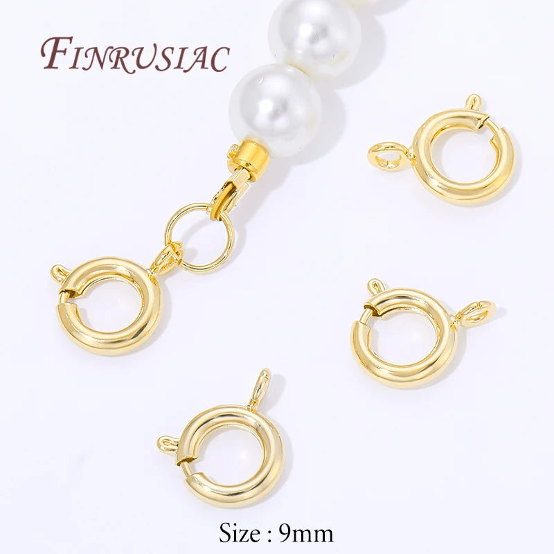 9mm 18K Gold Plated Circle Spring Clasps – DIY Jewelry Findings Jewelry Clasps & Findings P3 18k Gold Plated 10 pieces