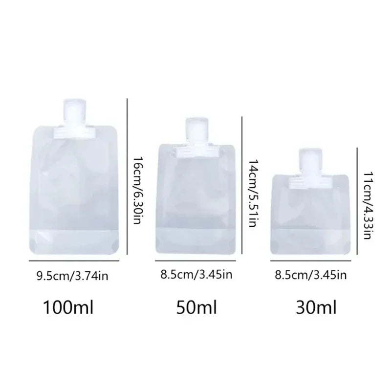 15-Pack Refillable Travel Squeeze Pouches – Shampoo & Lotion Travel Toiletry Pouches P3