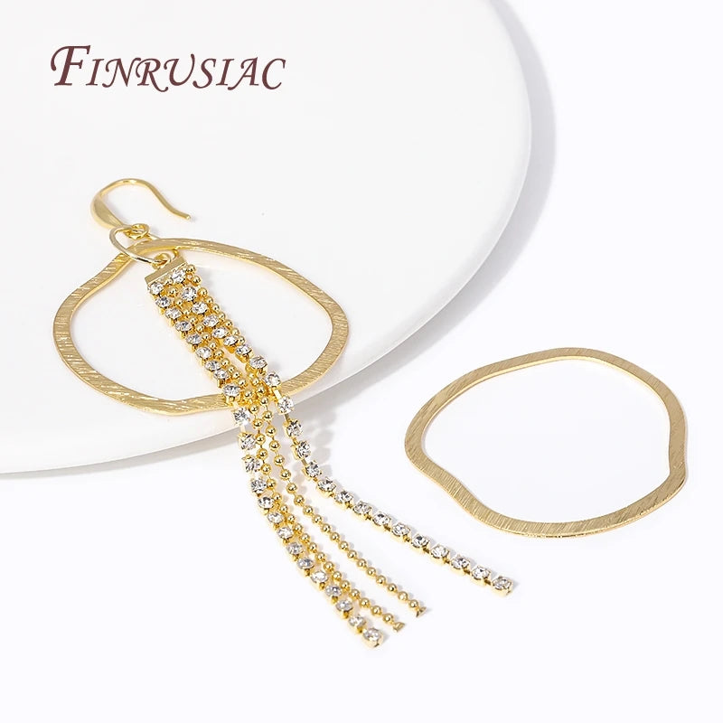 18K Gold Plated Brass Irregular Earring Findings for DIY Jewelry Earring Pendant Findings P3