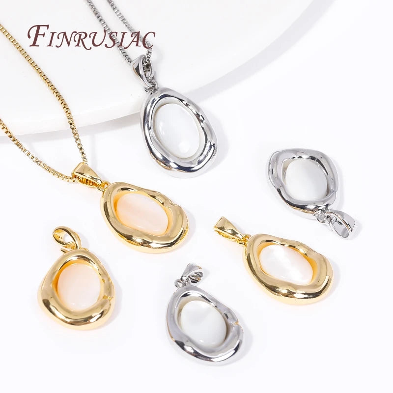 18K Gold Plated Shell Geometry Charm Pendants | DIY Jewelry Jewelry Charm Pendant P3