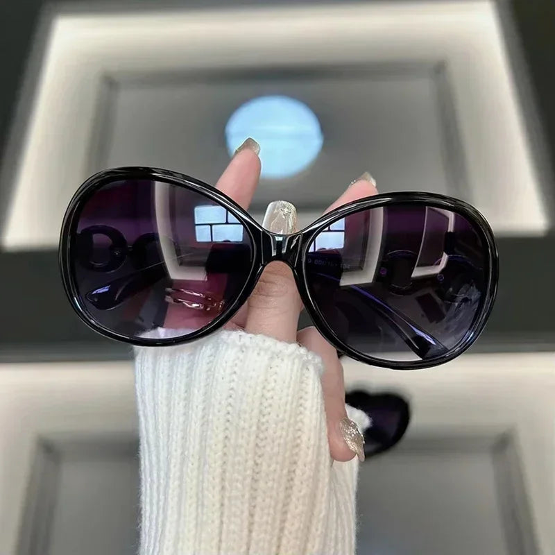 Vintage Round Sunglasses UV400 Large Frame Retro Women's Eyewear Fashion Sunglasses P3