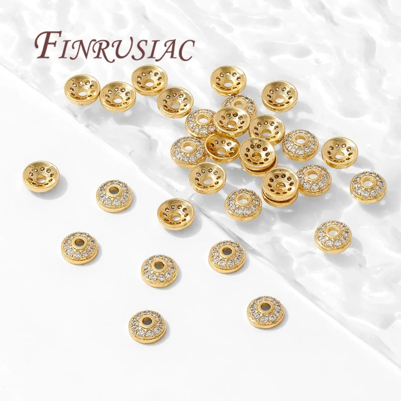 18K Gold Plated Brass Round Bead Caps 6.5mm | DIY Jewelry Jewelry Bead Caps P3