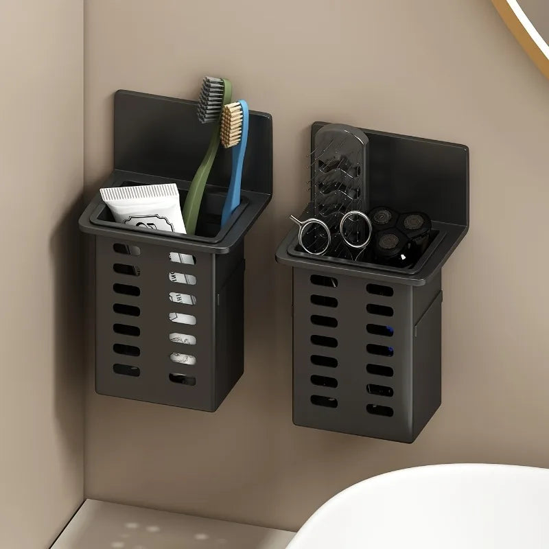 Wall-Mounted Toothbrush & Toothpaste Holder | No-Drill Rack Bathroom Storage Rack P3