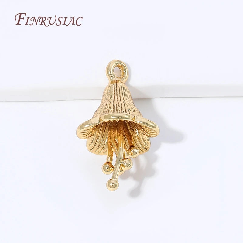 18K Gold Plated Jellyfish Charm – Brass DIY Jewelry Pendant Jewelry Making Charm P3