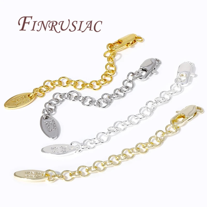 18K Gold Plated 7.5cm Extension Chain with Lobster Clasp DIY Jewelry Chain Finding P3