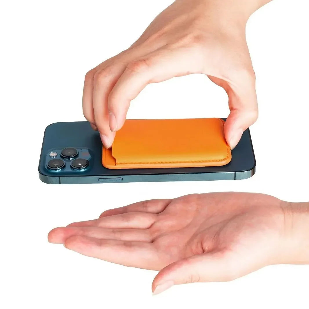 Magnetic PU Leather Card Holder Wallet for MagSafe iPhone Phone Card Wallet P3