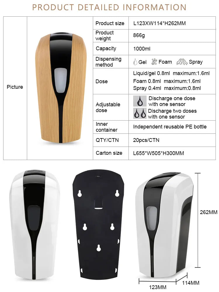1000ml Automatic Touchless Soap Dispenser – Wall Mount Infrared Automatic Soap Dispenser P3
