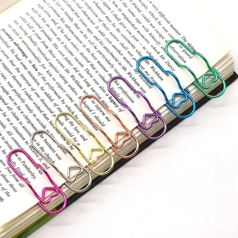 Heart-Shaped Metal Pen Clip – Notebook Stationery Accessory Notebook Pen Clip P3