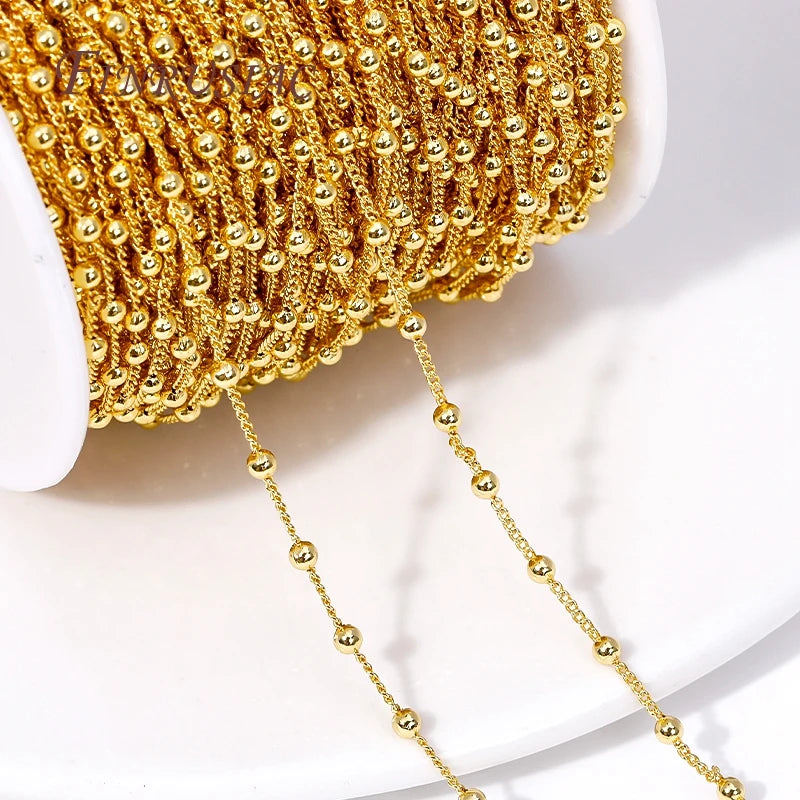 18K Gold Plated 2.5MM Copper Ball Chain | DIY Jewelry Making Jewelry Making Chain P3