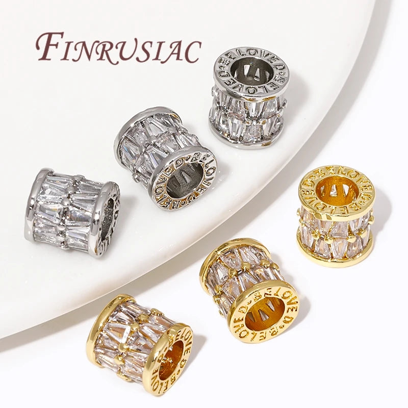 18K Gold Plated Zircon Crystal Spacer Beads – DIY Jewelry Jewelry Spacer Beads P3