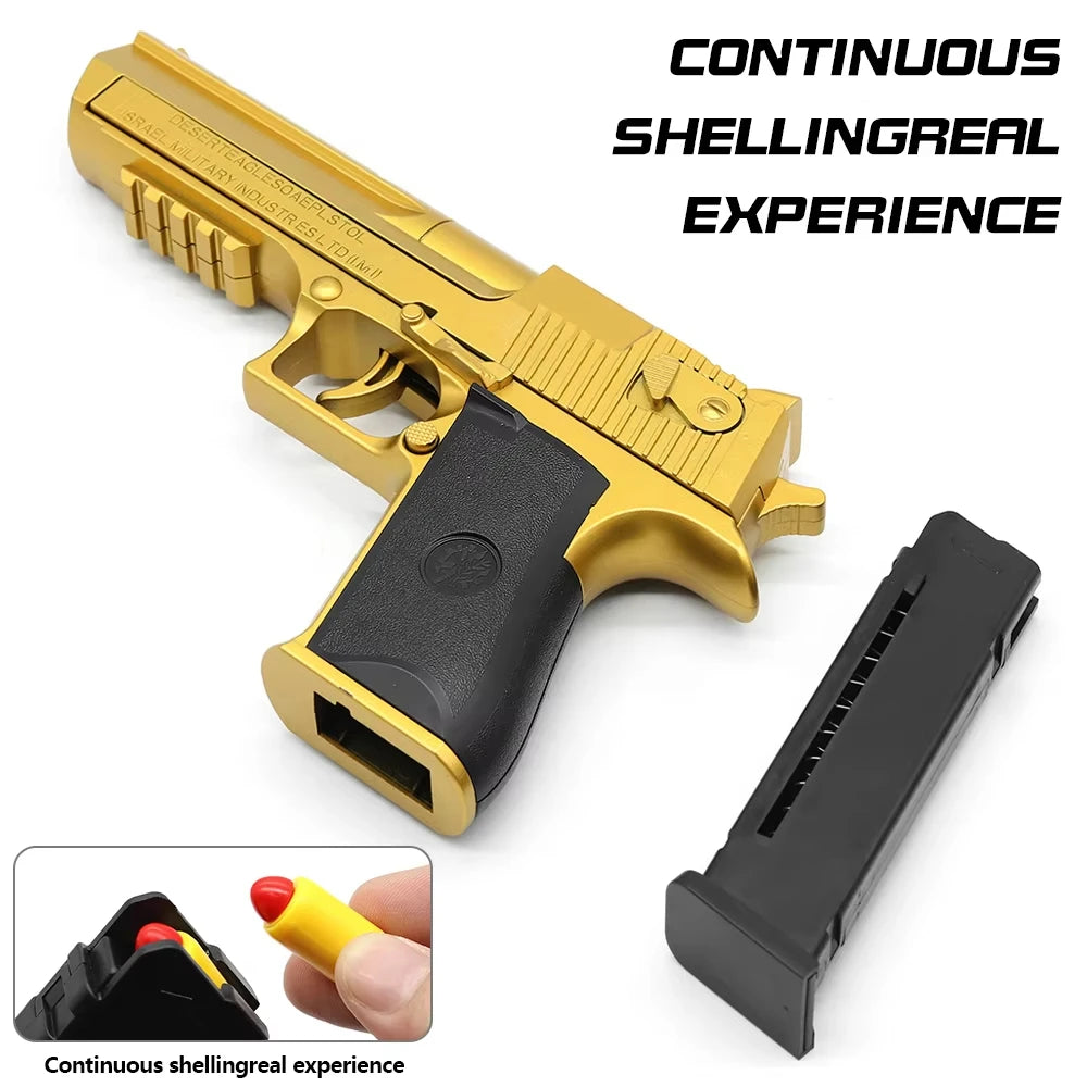 Desert Eagle Toy Pistol Shell Ejection Soft Bullet Blaster Gold Soft Bullet Toy Blaster P3