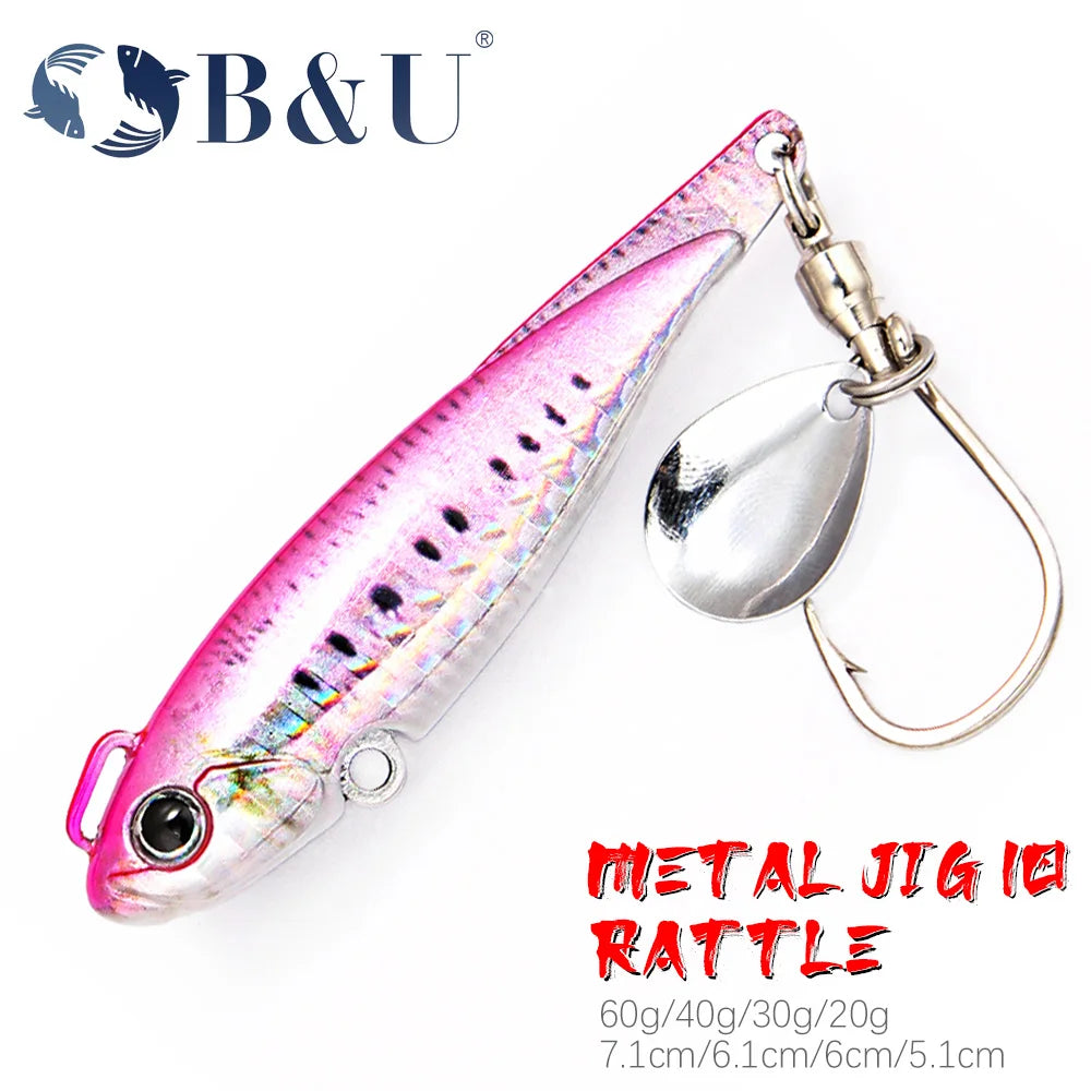 B&U Saltwater Metal Jig Spin Tail Swimbait | Long Casting Lure Metal Jig Lure P3