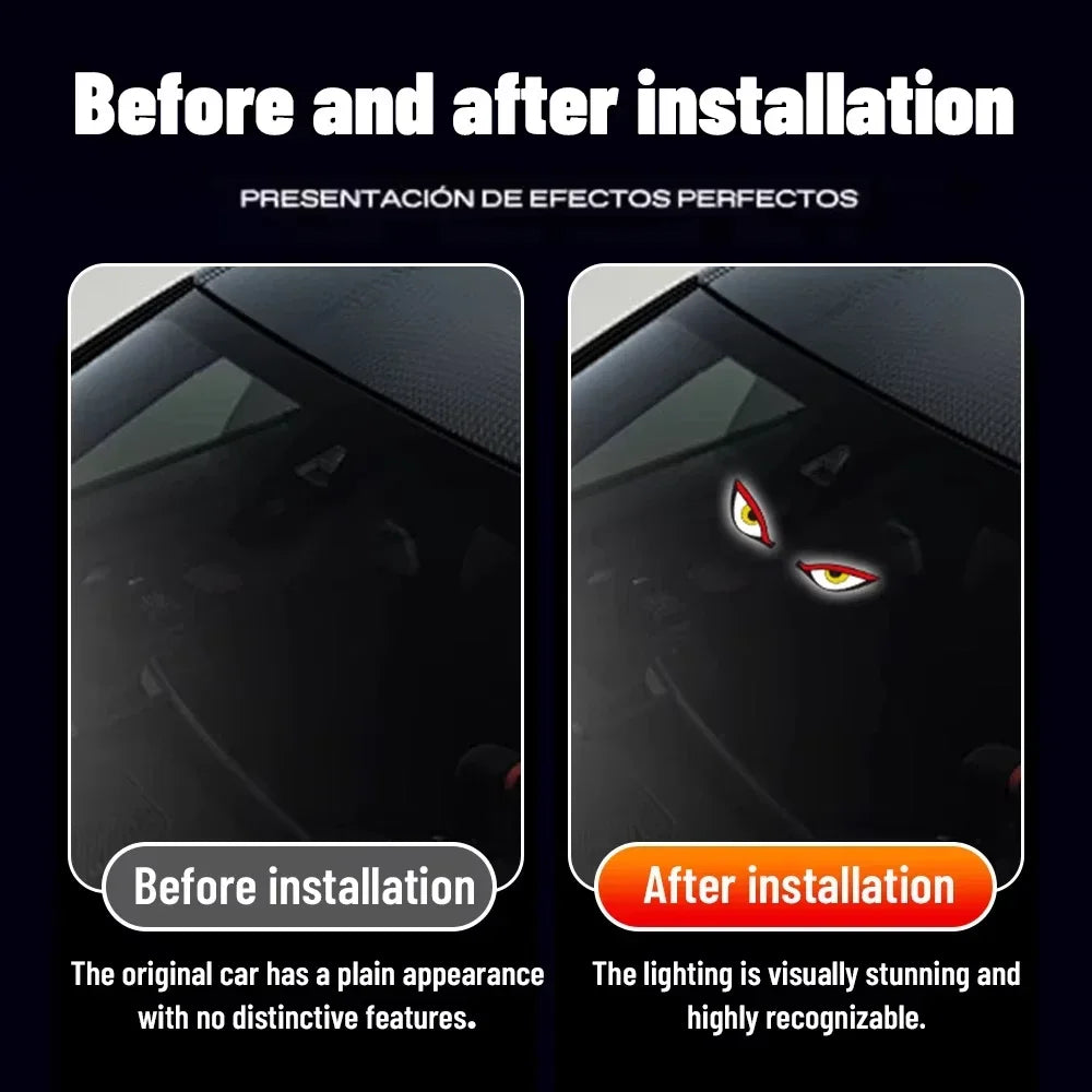 Solar USB Car Demon Eye LED Ambient Light | Breathing Neon Car Atmosphere Light P3