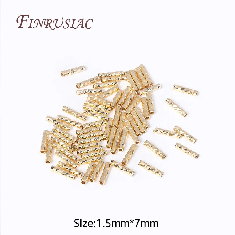 18K Gold Plated Brass Tube Beads | DIY Bracelet & Necklace Making Jewelry Making Beads P3 18K Gold Plated-7MM 100 Pieces