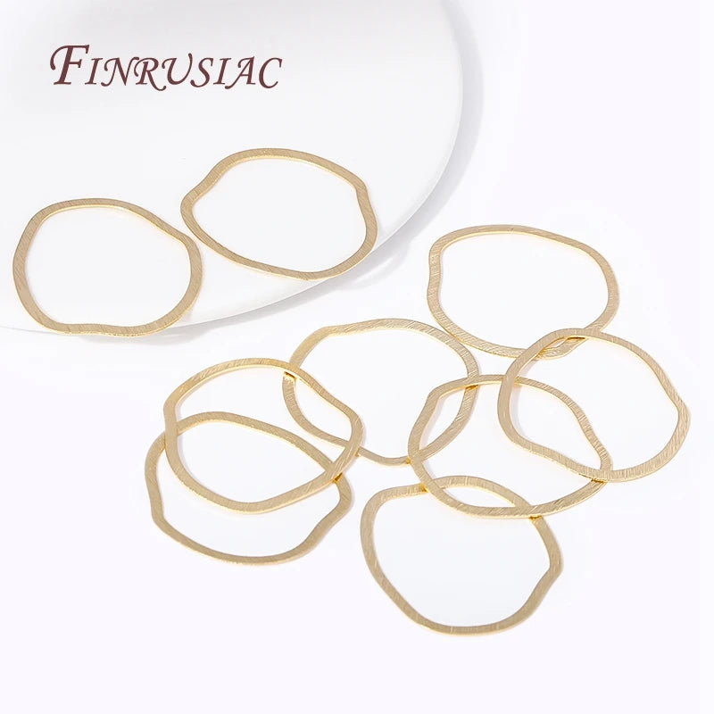 18K Gold Plated Brass Irregular Earring Findings for DIY Jewelry Earring Pendant Findings P3