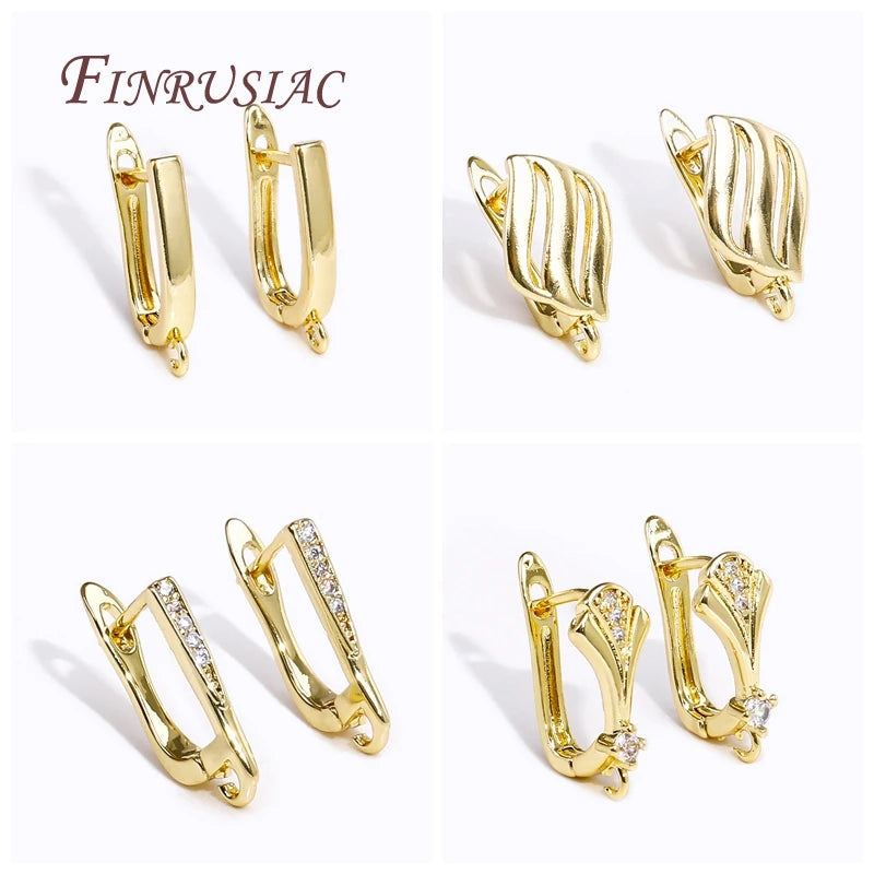 18K Gold Plated French Zircon Earring Hooks – DIY Findings Earring Hook Findings P3