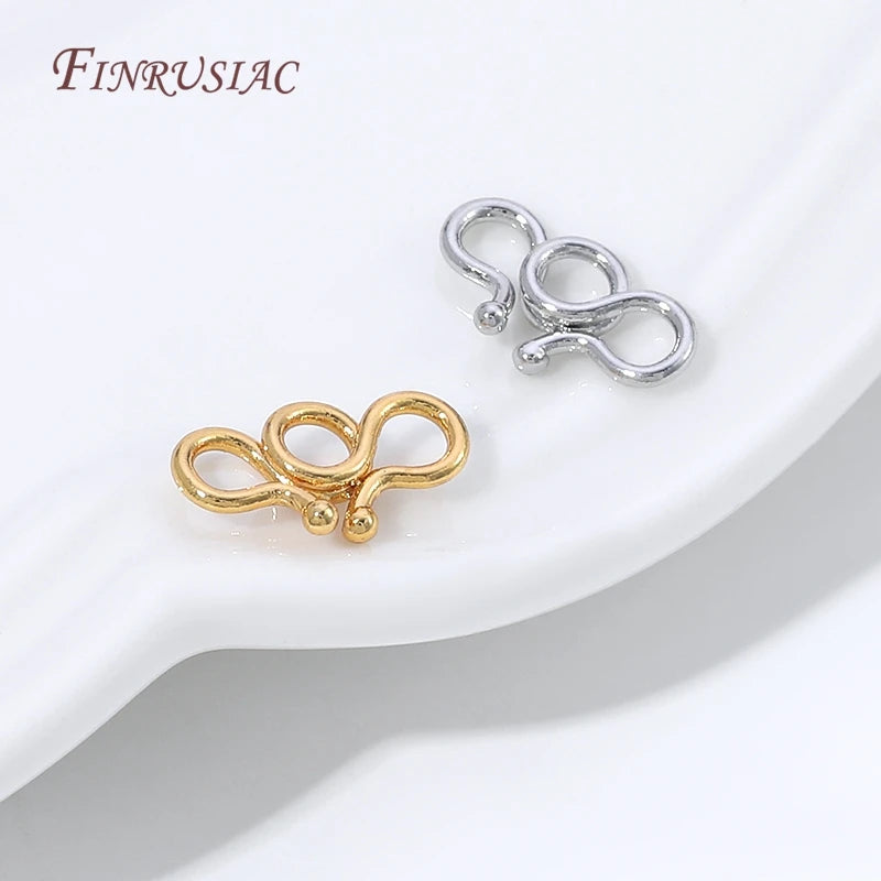 18K Gold Plated S-Hook Infinity Clasp | Brass Jewelry Fastener Jewelry Clasp Findings P3