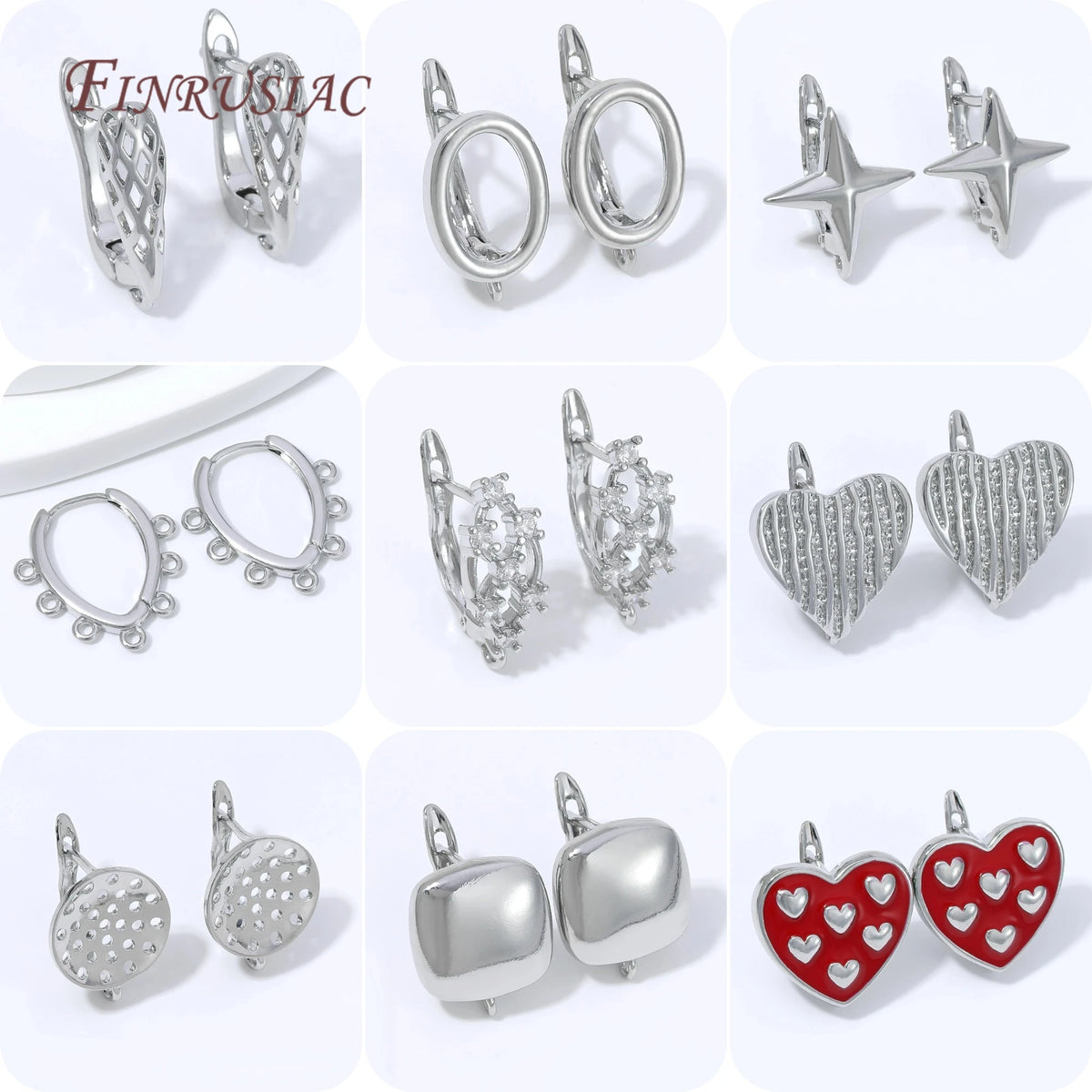 18K Gold Plated Huggie Earring Findings – Square DIY Clasp Earring Findings P3