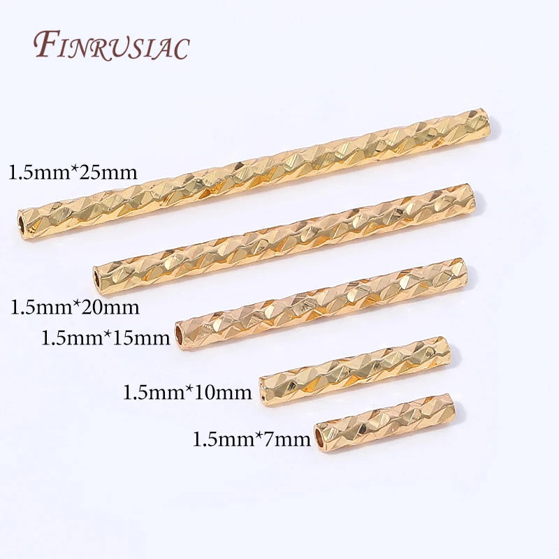 18K Gold Plated Diamond Cut Tube Spacer Beads | DIY Jewelry Jewelry Spacer Beads P3 18K Gold Plated 1.5x15mm-50pcs