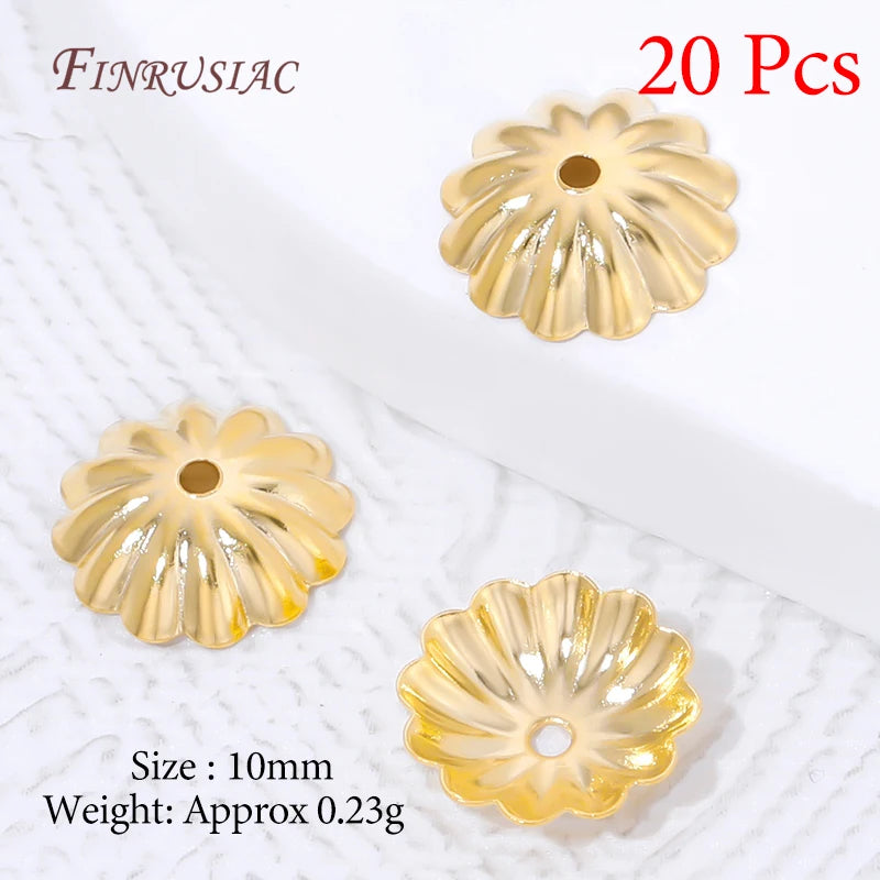 18K Gold Plated Brass Bead Caps – Flower DIY Jewelry Findings