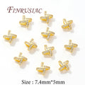 18K Gold Plated X-Shaped Zircon Spacer Beads | DIY Jewelry Jewelry Spacer Beads P3 18K Real Gold Plated 2 pieces