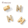 18K Gold Plated CZ Letter Charms A-Z | DIY Initial Jewelry Beads Jewelry Making Charms P3 Gold Plated-N 2 pcs