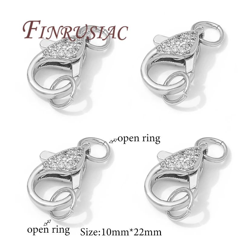 18K Gold Plated Lobster Clasps – 3 Styles for Jewelry Making Jewelry Clasps P3 Rhodium Plated 2 pieces