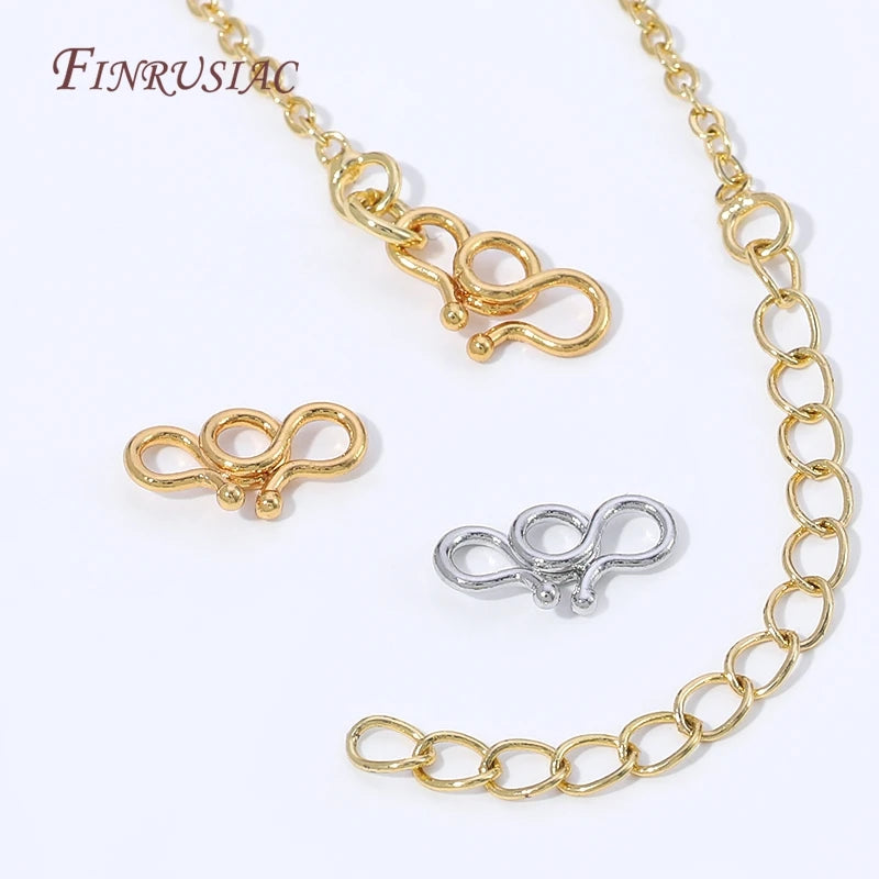 18K Gold Plated S-Hook Infinity Clasp | Brass Jewelry Fastener Jewelry Clasp Findings P3