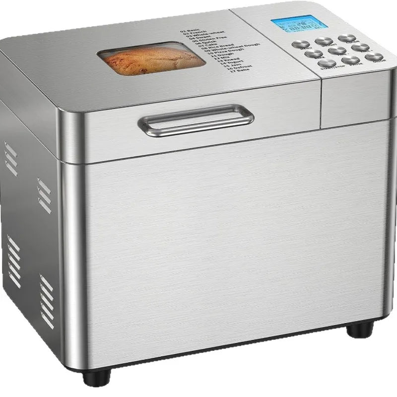 Automatic Stainless Steel Bread Maker – Dough Kneader & Fermenter Automatic Bread Maker P3 silver 100V-240V UK Plug