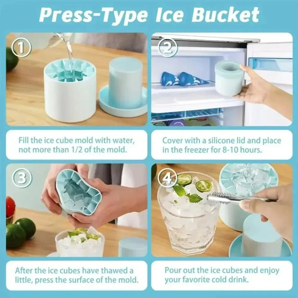 60-Grid Silicone Ice Cube Mold – Round Bucket Ice Maker Ice Cube Mold P3