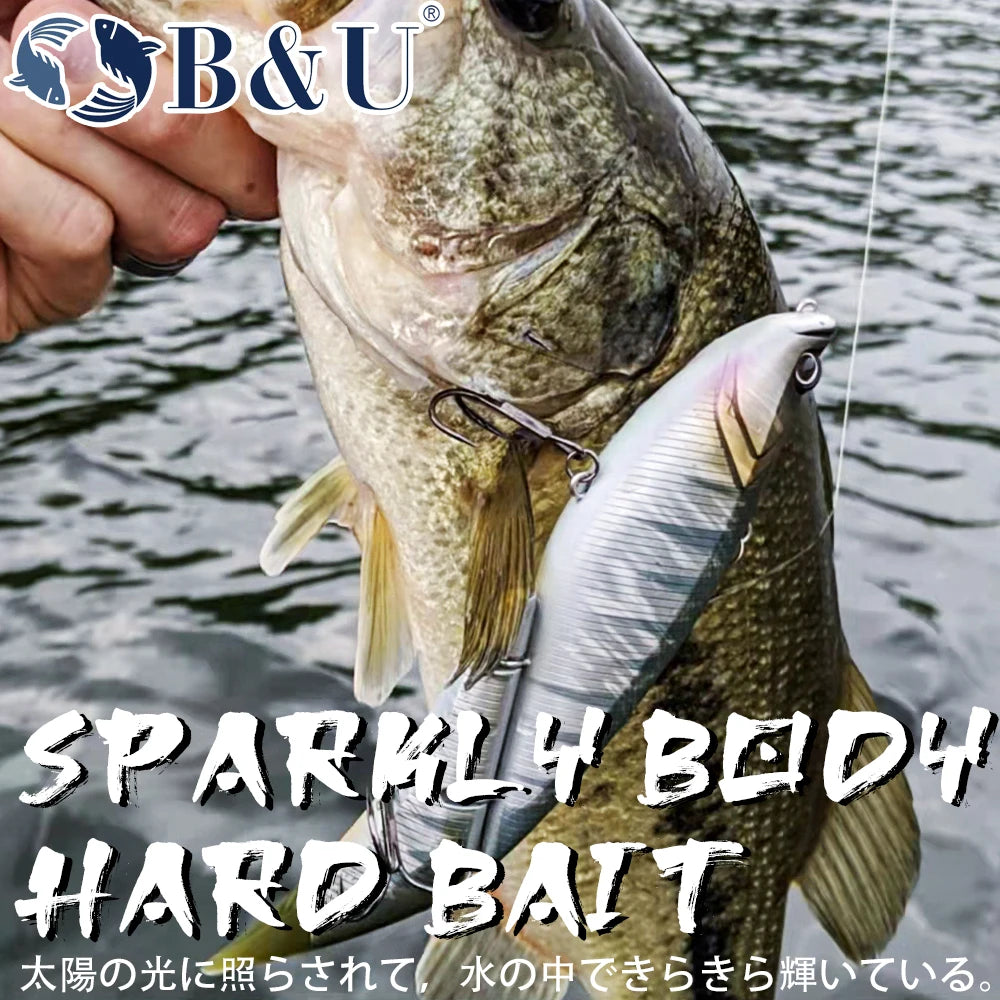B&U 190mm Glider Swimbait Floating Lure – Bass Pike Zander Fishing Swimbait Lure P3