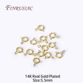 18K Gold Plated Brass Spring Ring Clasp & Open Ring 5–7mm Jewelry Clasp Findings P3 14K Real Gold Plated 10 Pieces
