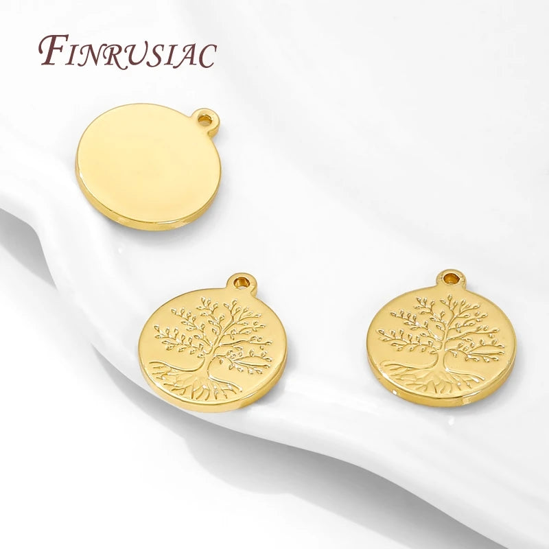 18K Gold Plated Tree of Life Charm Pendant – DIY Jewelry Jewelry Charm Pendant P3