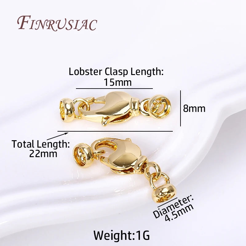 18K Gold Plated Brass Lobster Clasps – DIY Jewelry Findings Jewelry Findings P3 18K Real Gold Plated 5 Pieces