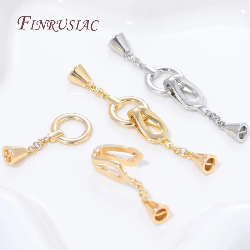 14K Gold Plated Brass Pearl Clasp Necklace Connector Findings Pearl Clasp Findings P3