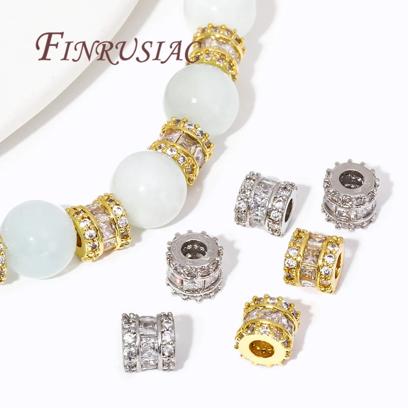 18K Gold Plated Zircon Crystal Spacer Beads – DIY Jewelry Jewelry Spacer Beads P3