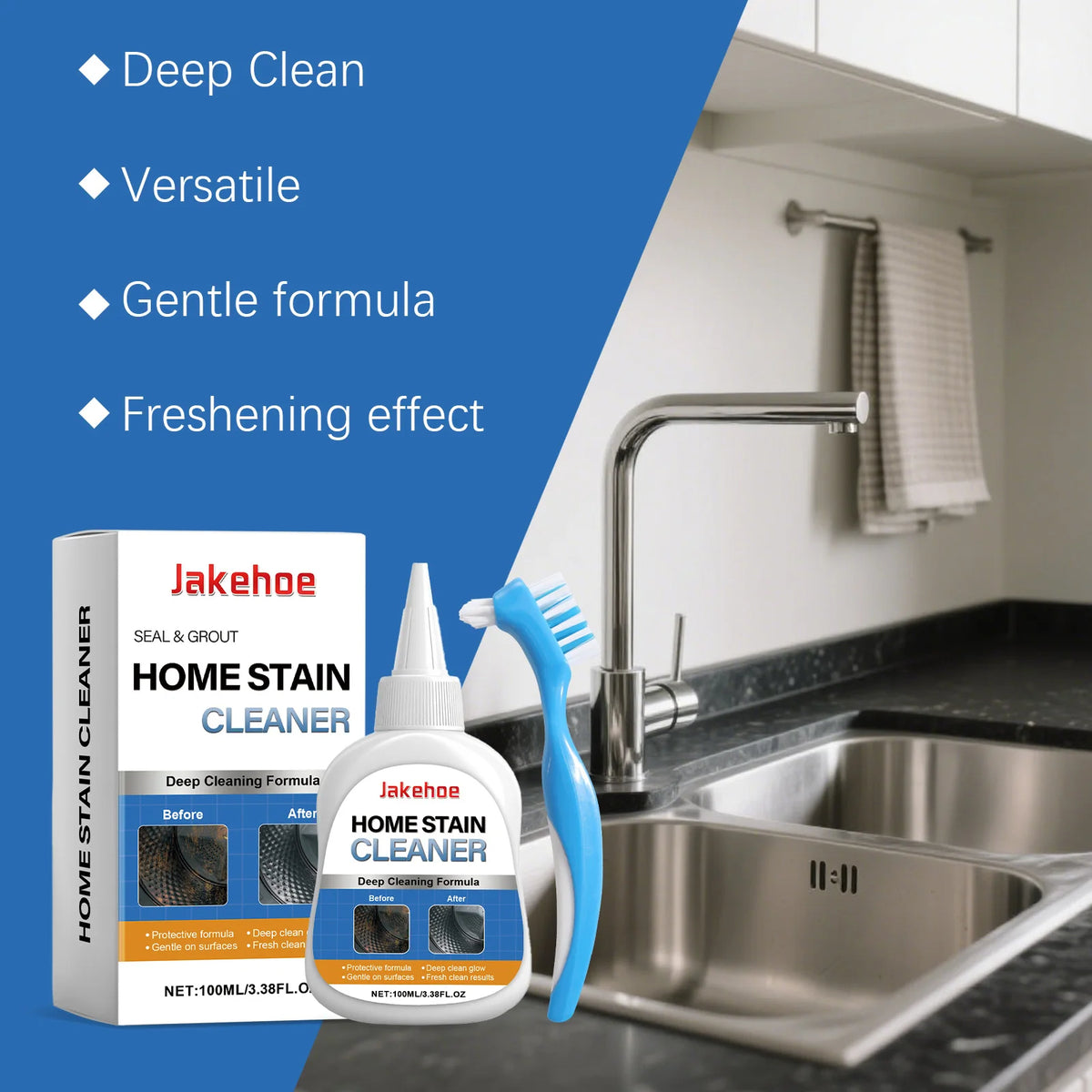 Kitchen & Bathroom Stain Removal Gel 100ml – JAKEHOE Household Cleaning Gel P3