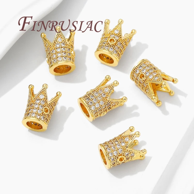 18K Gold Plated 9mm Crown Spacer Beads | DIY Jewelry Making Jewelry Spacer Beads P3