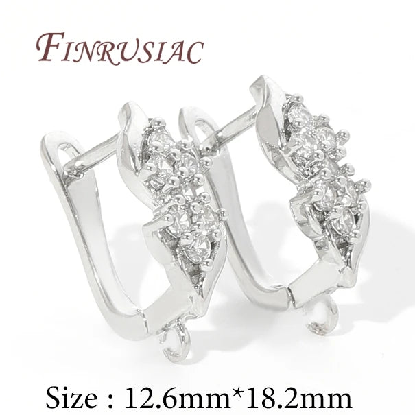 18K Gold Plated CZ Square Huggie Hoop Earrings – DIY Findings Huggie Hoop Earrings P3 Rhodium Plated 1 pair