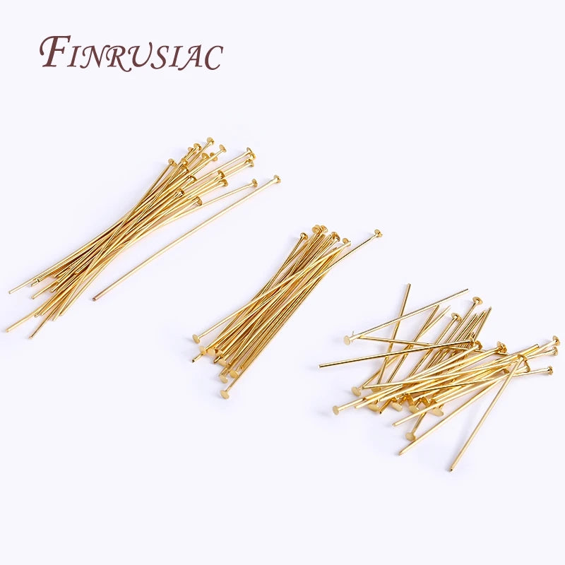 50 Pcs Flat Head Pins – 18K Gold & Silver Plated Jewelry Findings Jewelry Findings Pins P3