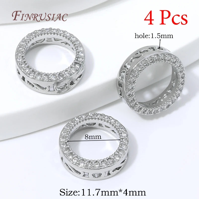 18K Gold Plated Zircon Spacer Beads – Brass DIY Jewelry Findings