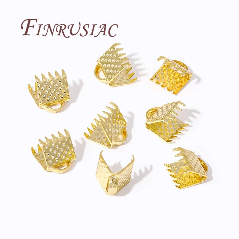 18K Gold Plated Foldover Crimp End Caps | DIY Jewelry Findings Jewelry Findings P3