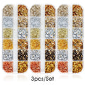 12-Color Holographic Nail Foil Flakes – Glitter Nail Art Kit Nail Art Decoration P3 3pcs F-102